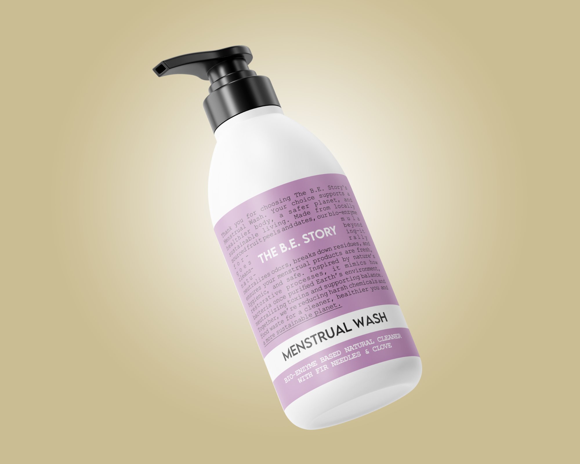 Menstrual Wash back label — Safe Cycle. Safe You. Safe Planet.
